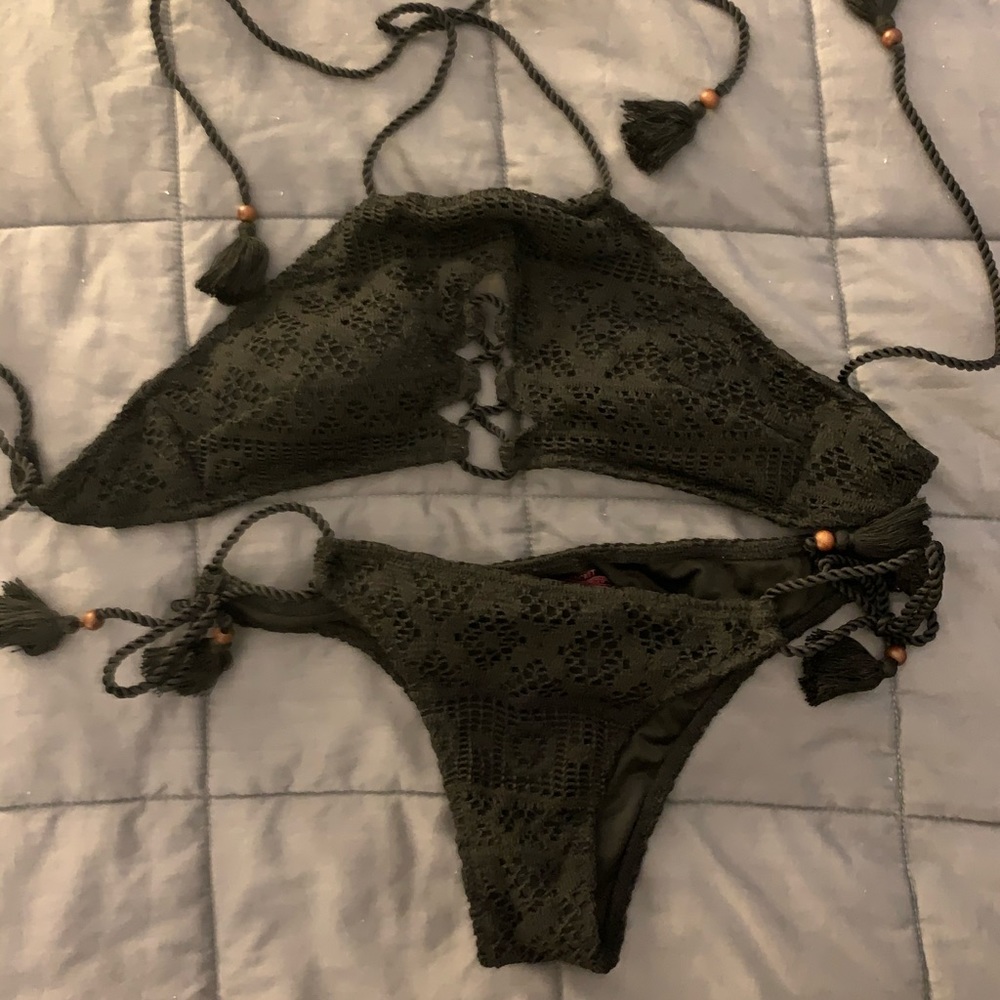 Victoria’s Secret eyelet & tassels swimsuit